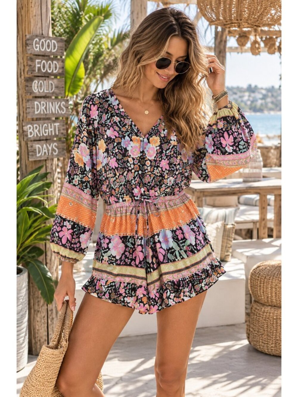 Los Angeles Boutique Beach Boho Playsuit Romper NEW One Piece Outfit Vacation L